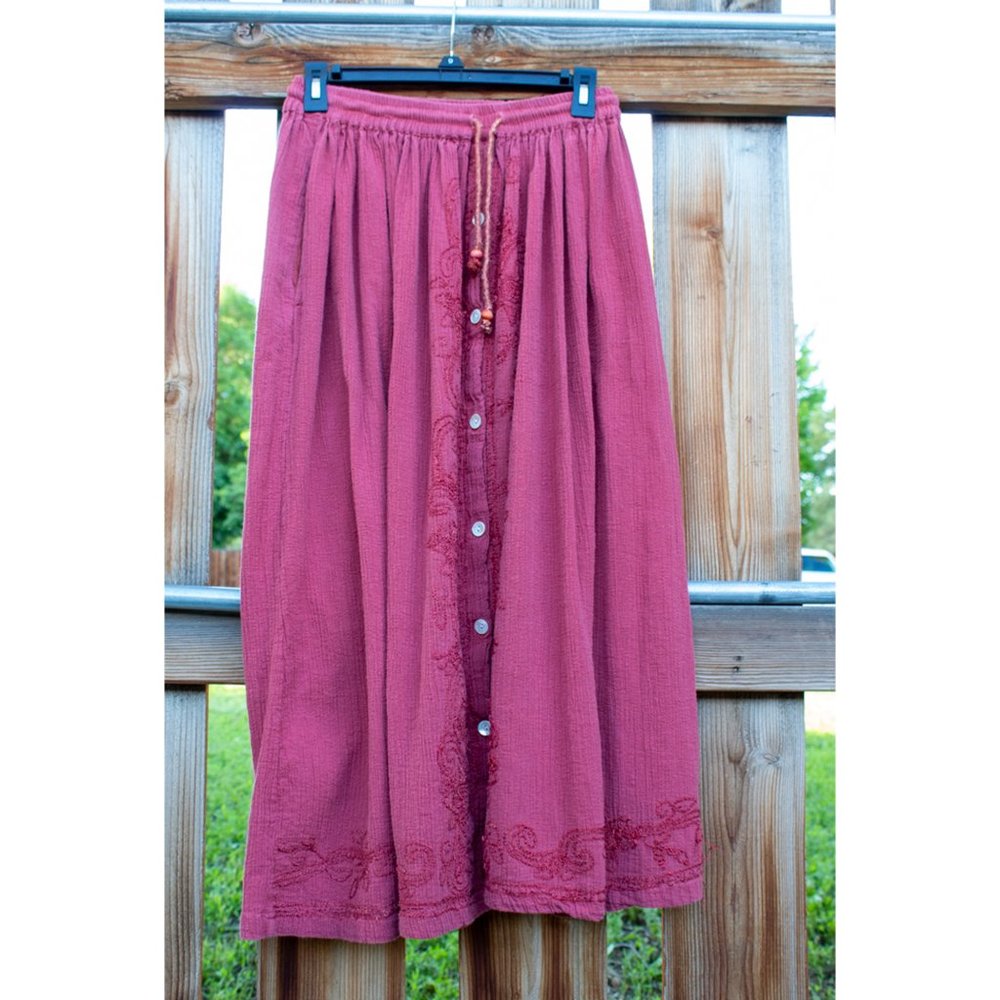 Vintage Harvest Orange Peasant Skirt